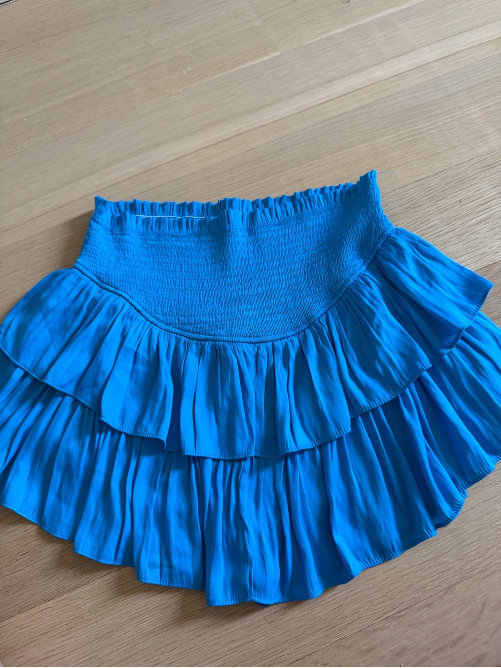 Mustard Seed Bright Blue Tiered Ruffle Skater Skirt